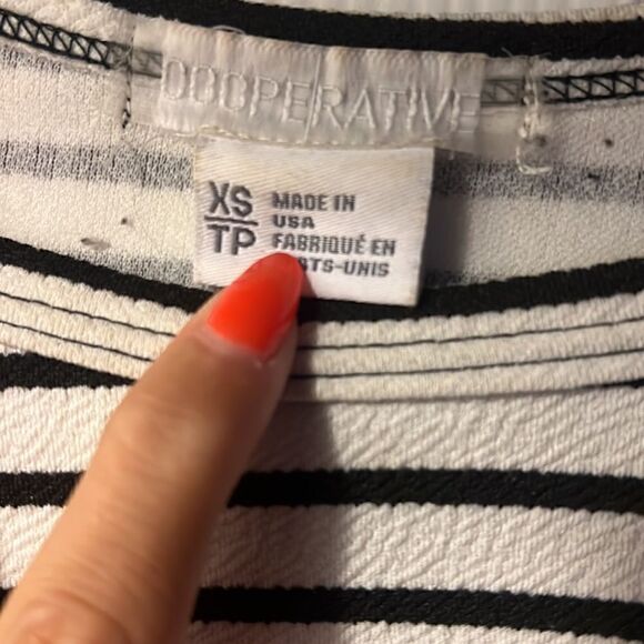 Copperative Black and White Shirt - Worn Once - XS - Women’s Nice Tops - Picture 2 of 3